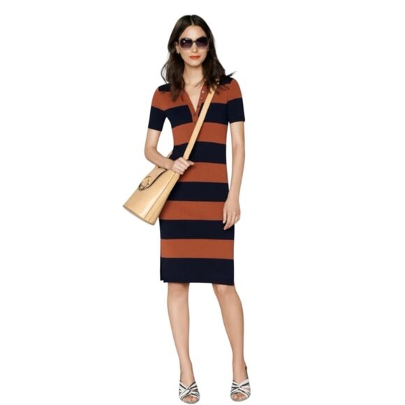 Banana Republic Ribbed Polo Sweater Midi Dress - Picture 1 of 9